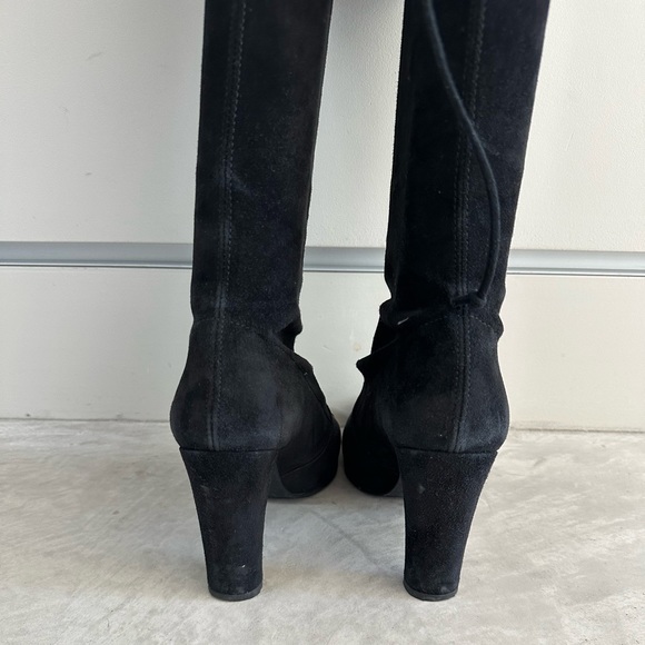 Stuart Weitzman Highland Over the Knee Boot in Black Suede - Picture 5 of 11